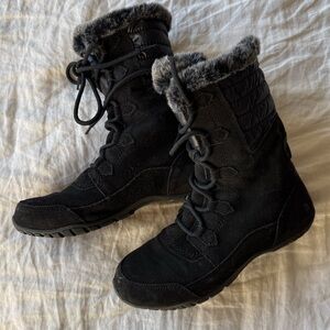 North Face suede lace up snow boots